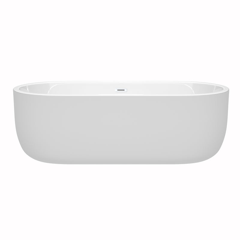 Wyndham Juliette 71" Soaking Bathtub in White with Shiny White Trim WCOBT101371SWTRIM