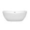 Wyndham Rebecca 60" Soaking Bathtub in White with Polished Chrome Trim WCOBT101460