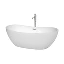 Wyndham Rebecca 65" Soaking Bathtub In White Polished Chrome Trim And Polished Chrome Floor Mounted Faucet WCOBT101465ATP11PC