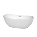 Wyndham Rebecca 65" Soaking Bathtub In White With Brushed Nickel Trim WCOBT101465BNTRIM