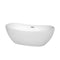 Wyndham Rebecca 65" Soaking Bathtub In White With Brushed Nickel Trim WCOBT101465BNTRIM