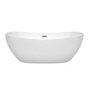 Wyndham Rebecca 65" Soaking Bathtub in White with Brushed Nickel Trim WCOBT101465BNTRIM