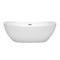 Wyndham Rebecca 65" Soaking Bathtub in White with Brushed Nickel Trim WCOBT101465BNTRIM