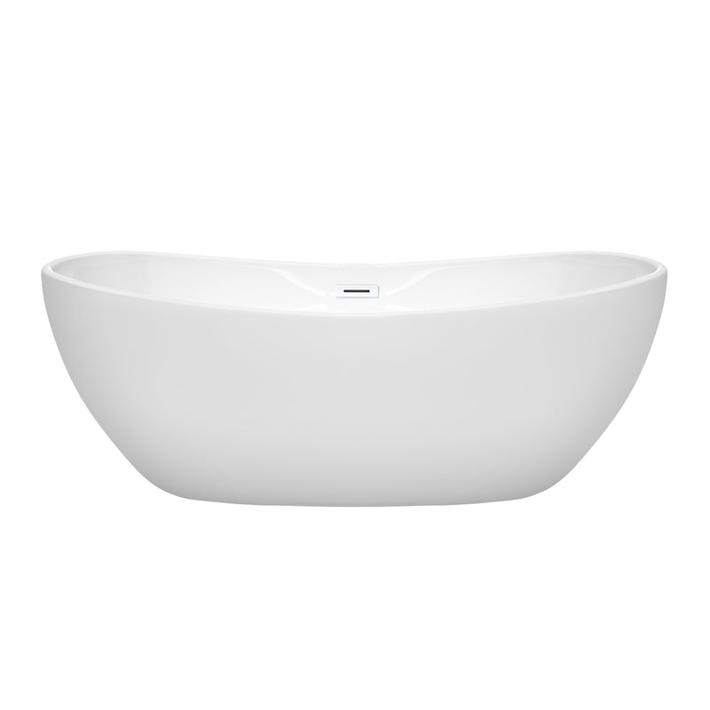 Wyndham Rebecca 65" Soaking Bathtub in White with Shiny White Trim WCOBT101465SWTRIM