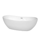 Wyndham Rebecca 70" Soaking Bathtub In White With Polished Chrome Trim WCOBT101470