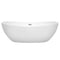 Wyndham Rebecca 70" Soaking Bathtub in White with Polished Chrome Trim WCOBT101470