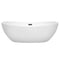 Wyndham Rebecca 70" Soaking Bathtub in White with Matte Black Trim WCOBT101470MBTRIM