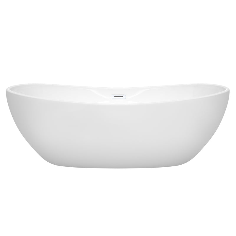 Wyndham Rebecca 70" Soaking Bathtub in White with Shiny White Trim WCOBT101470SWTRIM