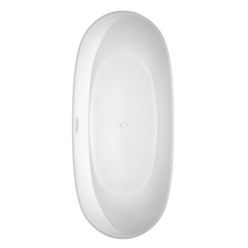 Wyndham Rebecca 70" Soaking Bathtub in White with Shiny White Trim WCOBT101470SWTRIM