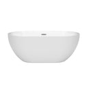 Wyndham Brooklyn 60" Soaking Bathtub in White with Polished Chrome Drain and Overflow Trim WCOBT200060