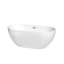 Wyndham Brooklyn 60" Soaking Bathtub In White With Brushed Nickel Drain And Overflow Trim WCOBT200060BNTRIM