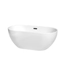 Wyndham Brooklyn 60" Soaking Bathtub In White With Matte Black Drain And Overflow Trim WCOBT200060MBTRIM