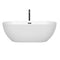 Wyndham Brooklyn 67" Soaking Bathtub in White with Floor Mounted Faucet Drain and Overflow Trim in Matte Black WCOBT200067MBATPBK