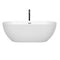Wyndham Brooklyn 67" Soaking Bathtub in White with Polished Chrome Trim and Floor Mounted Faucet in Matte Black WCOBT200067PCATPBK