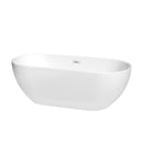 Wyndham Brooklyn 67" Soaking Bathtub In White With Shiny White Drain And Overflow Trim WCOBT200067SWTRIM