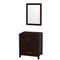 Wyndham Sheffield 30" Single Bathroom Vanity In Espresso With No Countertop No Sink And 24" Mirror WCS141430SESCXSXXM24