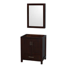 Wyndham Sheffield 30" Single Bathroom Vanity In Espresso With No Countertop No Sink And Medicine Cabinet WCS141430SESCXSXXMED