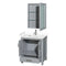 Wyndham Sheffield 30" Single Bathroom Vanity In Gray with White Cultured Marble Countertop Undermount Square Sink and Medicine Cabinet WCS141430SGYWCUNSMED