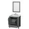 Wyndham Sheffield 30" Single Bathroom Vanity In Dark Gray with White Carrara Marble Countertop Undermount Oval Sink and 24" Mirror WCS141430SKGCMUNOM24