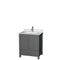 Wyndham Sheffield 30" Single Bathroom Vanity In Dark Gray With White Carrara Marble Countertop Undermount Square Sink And No Mirror WCS141430SKGCMUNSMXX