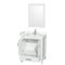 Wyndham Sheffield 30" Single Bathroom Vanity In White with Carrara Cultured Marble Countertop Undermount Square Sink and 24" Mirror WCS141430SWHC2UNSM24