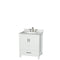 Wyndham Sheffield 30" Single Bathroom Vanity In White With White Carrara Marble Countertop Undermount Oval Sink And No Mirror WCS141430SWHCMUNOMXX