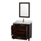 Wyndham Sheffield 36" Single Bathroom Vanity In Espresso White Carrara Marble Countertop Undermount Square Sink and 24" Mirror WCS141436SESCMUNSM24