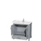 Wyndham Sheffield 36" Single Bathroom Vanity In Gray with Carrara Cultured Marble Countertop Undermount Square Sink and No Mirror WCS141436SGYC2UNSMXX