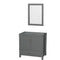 Wyndham Sheffield 36" Single Bathroom Vanity In Dark Gray With No Countertop No Sink And 24" Mirror WCS141436SKGCXSXXM24