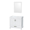 Wyndham Sheffield 36" Single Bathroom Vanity In White No Countertop No Sink And 24" Mirror WCS141436SWHCXSXXM24