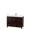 Wyndham Sheffield 48" Single Bathroom Vanity In Espresso With White Cultured Marble Countertop Undermount Square Sink And No Mirror WCS141448SESWCUNSMXX