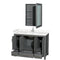 Wyndham Sheffield 48" Single Bathroom Vanity In Dark Gray with Carrara Cultured Marble Countertop Undermount Square Sink and Medicine Cabinet WCS141448SKGC2UNSMED
