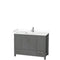 Wyndham Sheffield 48" Single Bathroom Vanity In Dark Gray With White Cultured Marble Countertop Undermount Square Sink And No Mirror WCS141448SKGWCUNSMXX