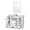 Wyndham Sheffield 48" Single Bathroom Vanity In White White Carrara Marble Countertop Undermount Oval Sink and 24" Mirror WCS141448SWHCMUNOM24