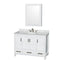 Wyndham Sheffield 48" Single Bathroom Vanity In White White Carrara Marble Countertop Undermount Oval Sink And Medicine Cabinet WCS141448SWHCMUNOMED