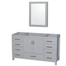 Wyndham Sheffield 60" Single Bathroom Vanity In Gray With No Countertop No Sink And Medicine Cabinet WCS141460SGYCXSXXMED