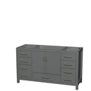 Wyndham Sheffield 60" Single Bathroom Vanity In Dark Gray With No Countertop No Sink And No Mirror WCS141460SKGCXSXXMXX