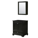 Wyndham Deborah 30" Single Bathroom Vanity In Dark Espresso No Countertop No Sink And Medicine Cabinet WCS202030SDECXSXXMED