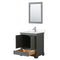 Wyndham Deborah 30" Single Bathroom Vanity In Dark Gray with Light-Vein Carrara Cultured Marble Countertop Undermount Square Sink and 24" Mirror WCS202030SKGC2UNSM24