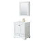 Wyndham Deborah 30" Single Bathroom Vanity In White With White Cultured Marble Countertop Undermount Square Sink Brushed Gold Trims And Medicine Cabinet WCS202030SWGWCUNSMED