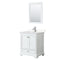 Wyndham Deborah 30" Single Bathroom Vanity In White With Light-Vein Carrara Cultured Marble Countertop Undermount Square Sink And 24" Mirror WCS202030SWHC2UNSM24