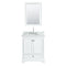 Wyndham Deborah 30" Single Bathroom Vanity In White White Carrara Marble Countertop Undermount Oval Sink and 24" Mirror WCS202030SWHCMUNOM24