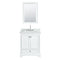 Wyndham Deborah 30" Single Bathroom Vanity In White White Carrara Marble Countertop Undermount Square Sink and 24" Mirror WCS202030SWHCMUNSM24