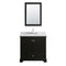 Wyndham Deborah 36" Single Bathroom Vanity In Dark Espresso White Carrara Marble Countertop Undermount Oval Sink and 24" Mirror WCS202036SDECMUNOM24