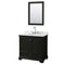 Wyndham Deborah 36" Single Bathroom Vanity In Dark Espresso White Carrara Marble Countertop Undermount Oval Sink And 24" Mirror WCS202036SDECMUNOM24