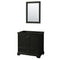 Wyndham Deborah 36" Single Bathroom Vanity In Dark Espresso No Countertop No Sink And 24" Mirror WCS202036SDECXSXXM24