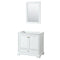 Wyndham Deborah 36" Single Bathroom Vanity In White With No Countertop No Sink Brushed Gold Trims And 24" Mirror WCS202036SWGCXSXXM24