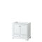 Wyndham Deborah 36" Single Bathroom Vanity In White With No Countertop No Sink Brushed Gold Trims And No Mirror WCS202036SWGCXSXXMXX