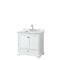 Wyndham Deborah 36" Single Bathroom Vanity In White With White Carrara Marble Countertop Undermount Square Sink And No Mirror WCS202036SWHCMUNSMXX