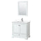 Wyndham Deborah 36" Single Bathroom Vanity In White With White Cultured Marble Countertop Undermount Square Sink And 24" Mirror WCS202036SWHWCUNSM24